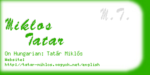 miklos tatar business card